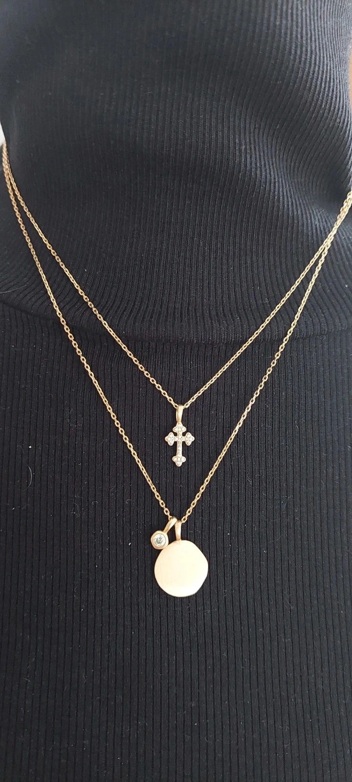 Magnifique Collier Double Rang Cascade Or Jaune Plaqué & Oxydes Zirconium – photo 3